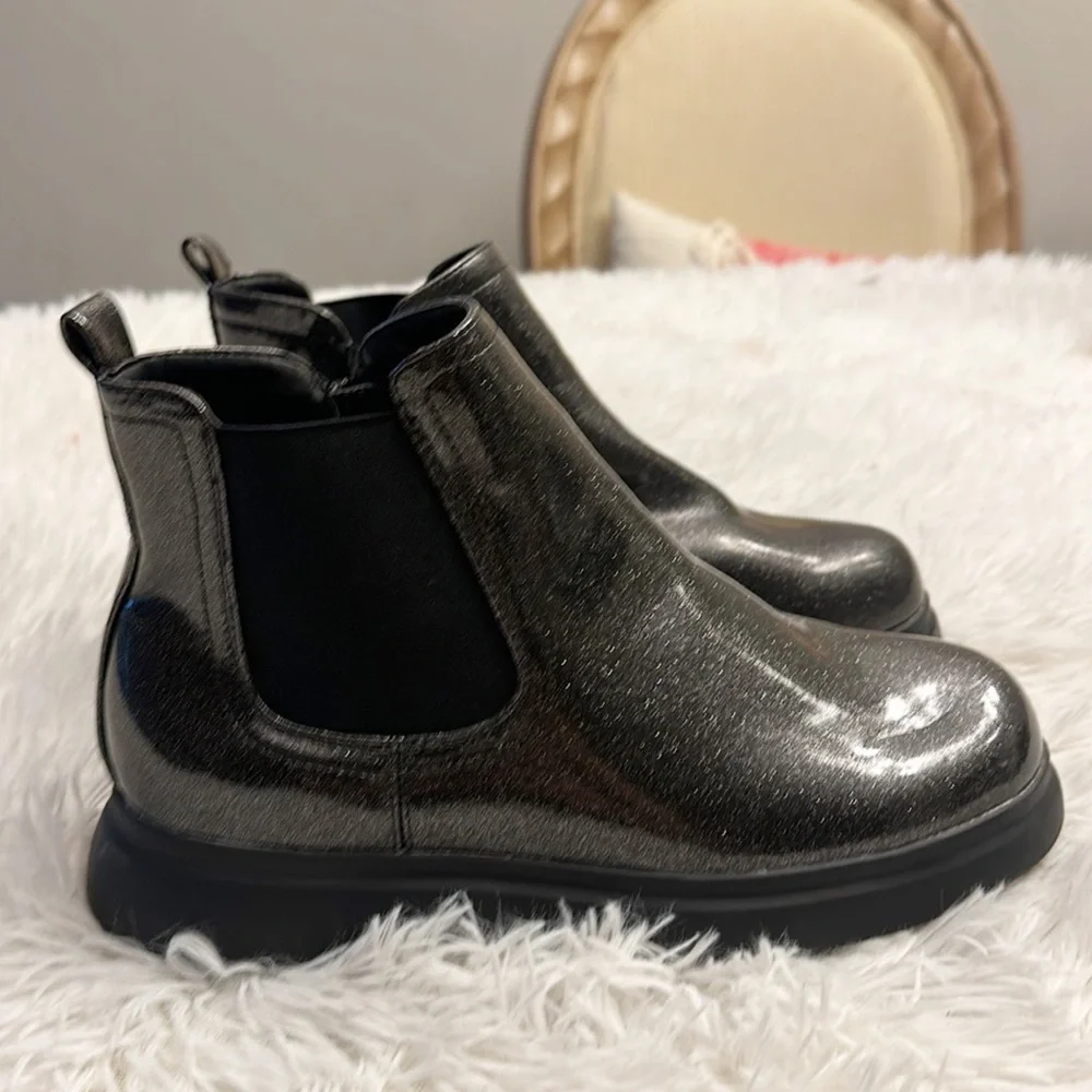 NEW Dolce Vita DV Cole Black Sparkle platform ankle bootie girls size 5